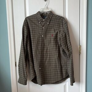 Ralph Lauren polo, mid weight button down shirt, custom fit - large